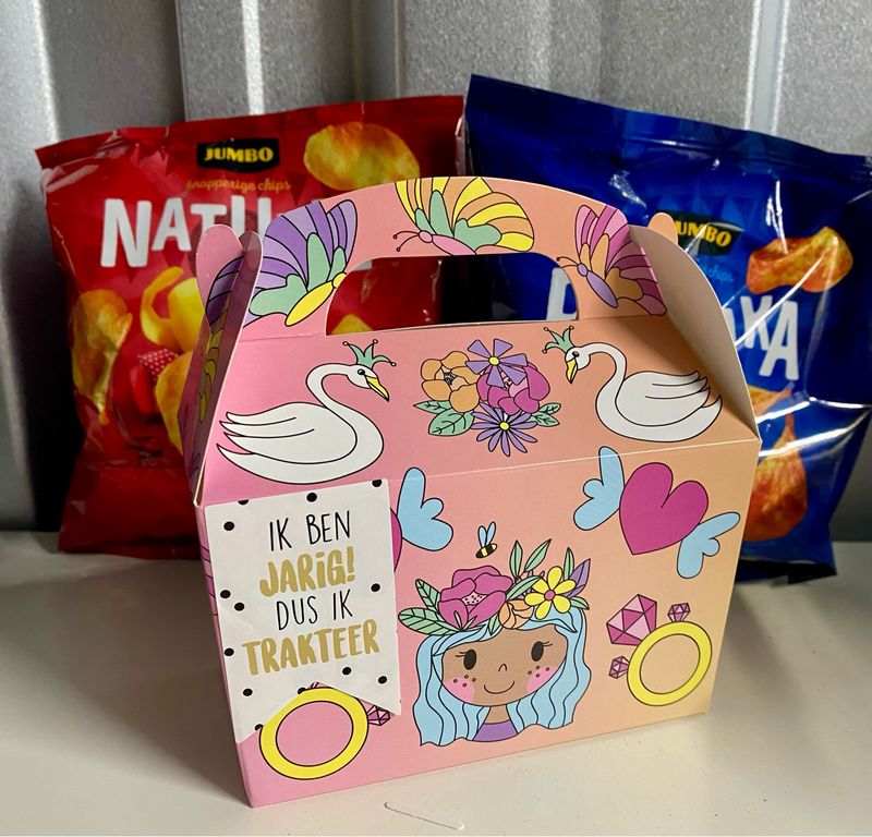 Traktatiedoosje Met Zakje Chips Prinses