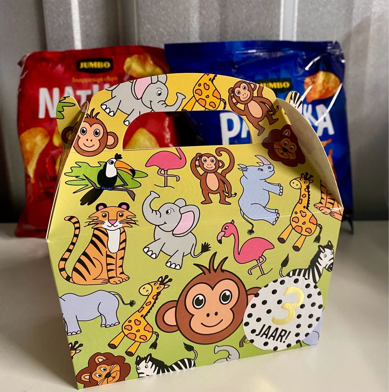 Traktatiedoosje Met Zakje Chips Jungle