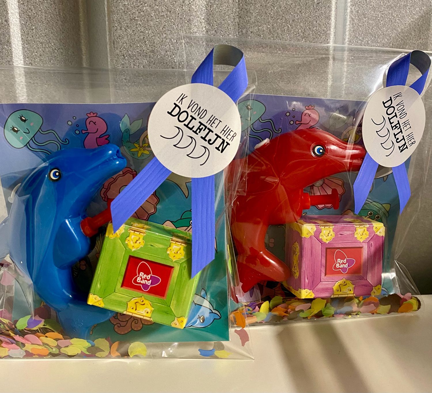 Traktatie Ik Vond Het Hier Dolfijn Met of Zonder Snoepjes Traktatie Ik Vond Het Hier Dolfijn Met of Zonder Snoepjes