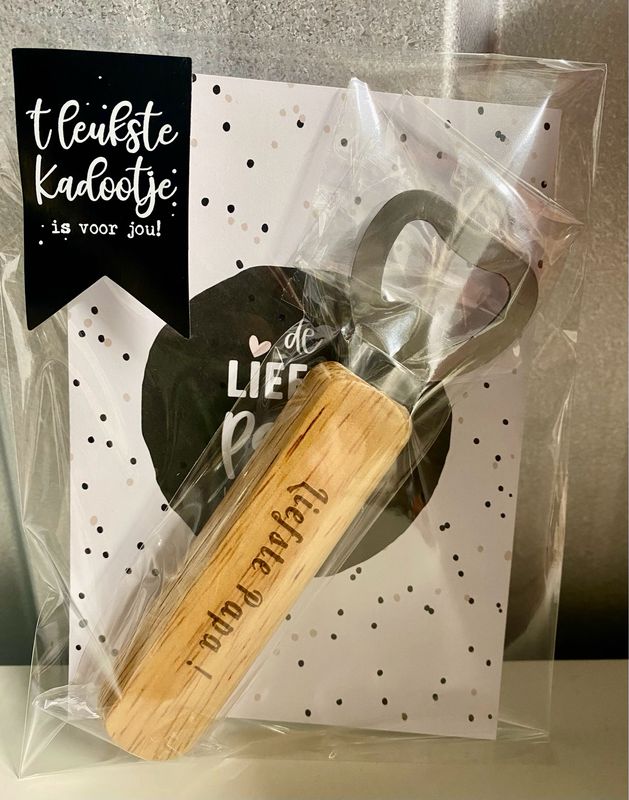 Cadeausetje de liefste papa kaart en opener