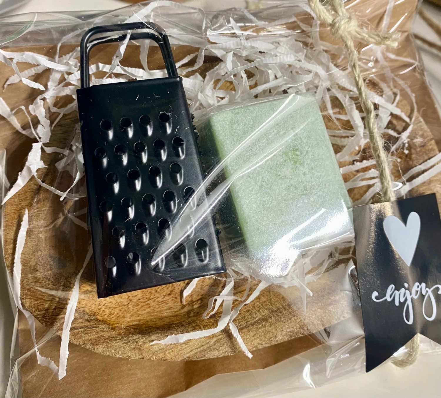 Cadeausetje Amberblokje Ovaal Schaaltje Rasp
