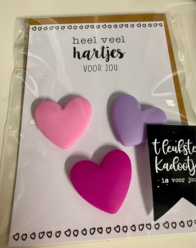 Kaartje Met Magneetjes Heel Veel Hartjes Voor Jou