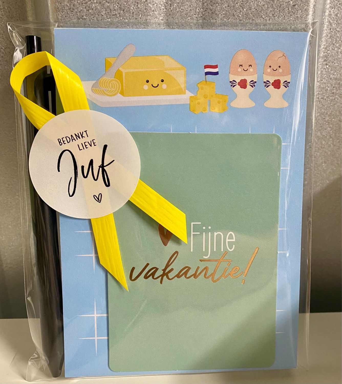 Studio Schatkist Cadeauset Fijne Vakantie Boter Kaas Eieren Juf Meester Neutraal