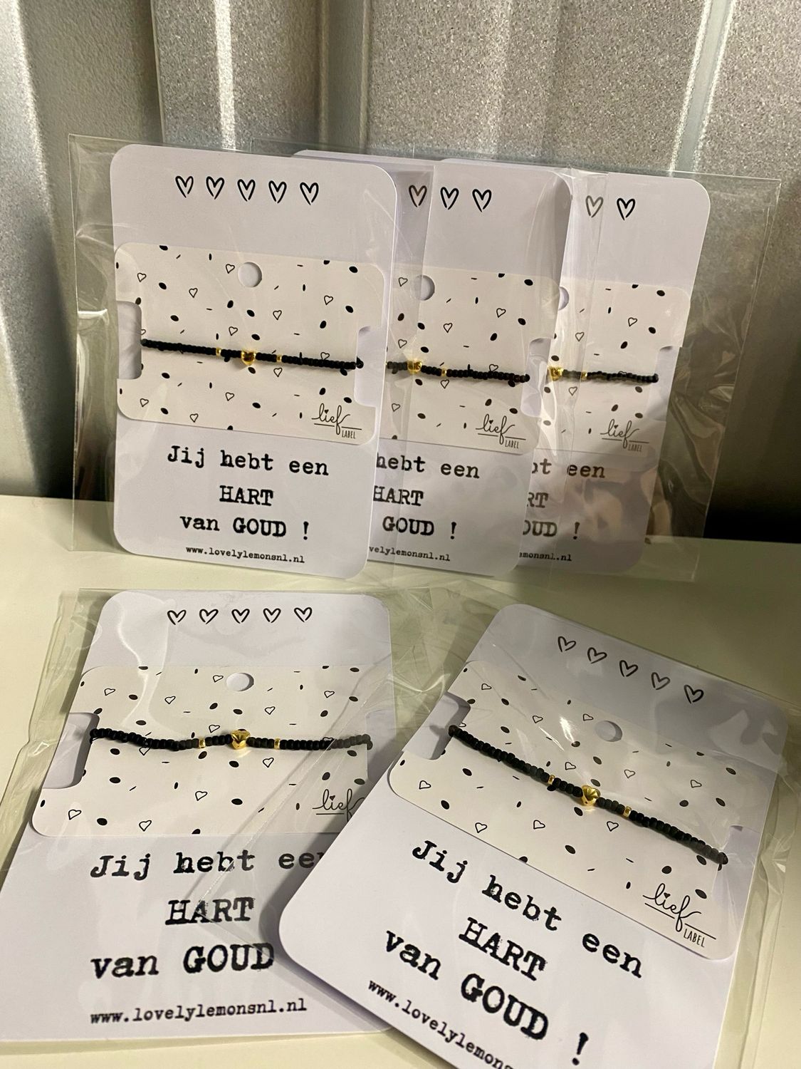Lief Label - Armbandje op Kaart Jij hebt een hart van goud !