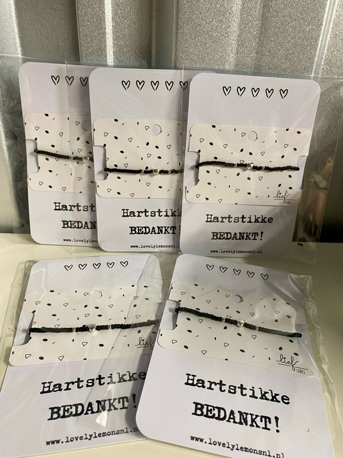 Lief Label - Armbandje op kaart hartstikke bedankt ! hartje Zilver
