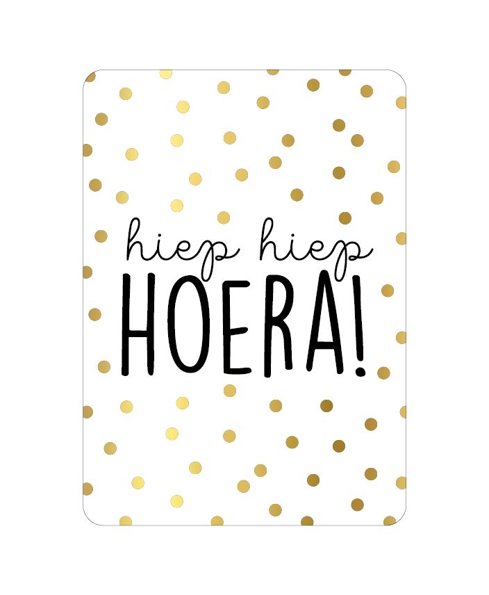 KP® Wenskaarten - Hiep Hiep Hoera Wit KP® Wenskaarten - Hiep Hiep Hoera Wit