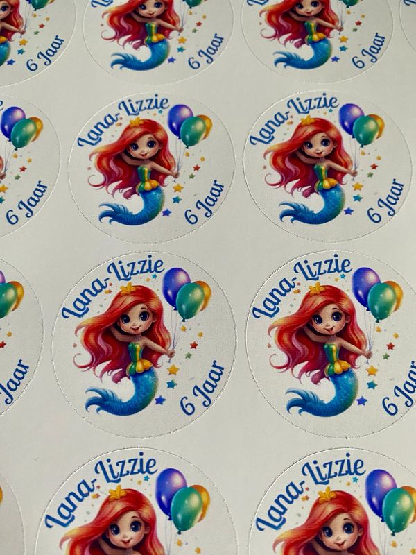 VOORBEELDEN Gepersonaliseerde Traktatie Stickers 40 MM