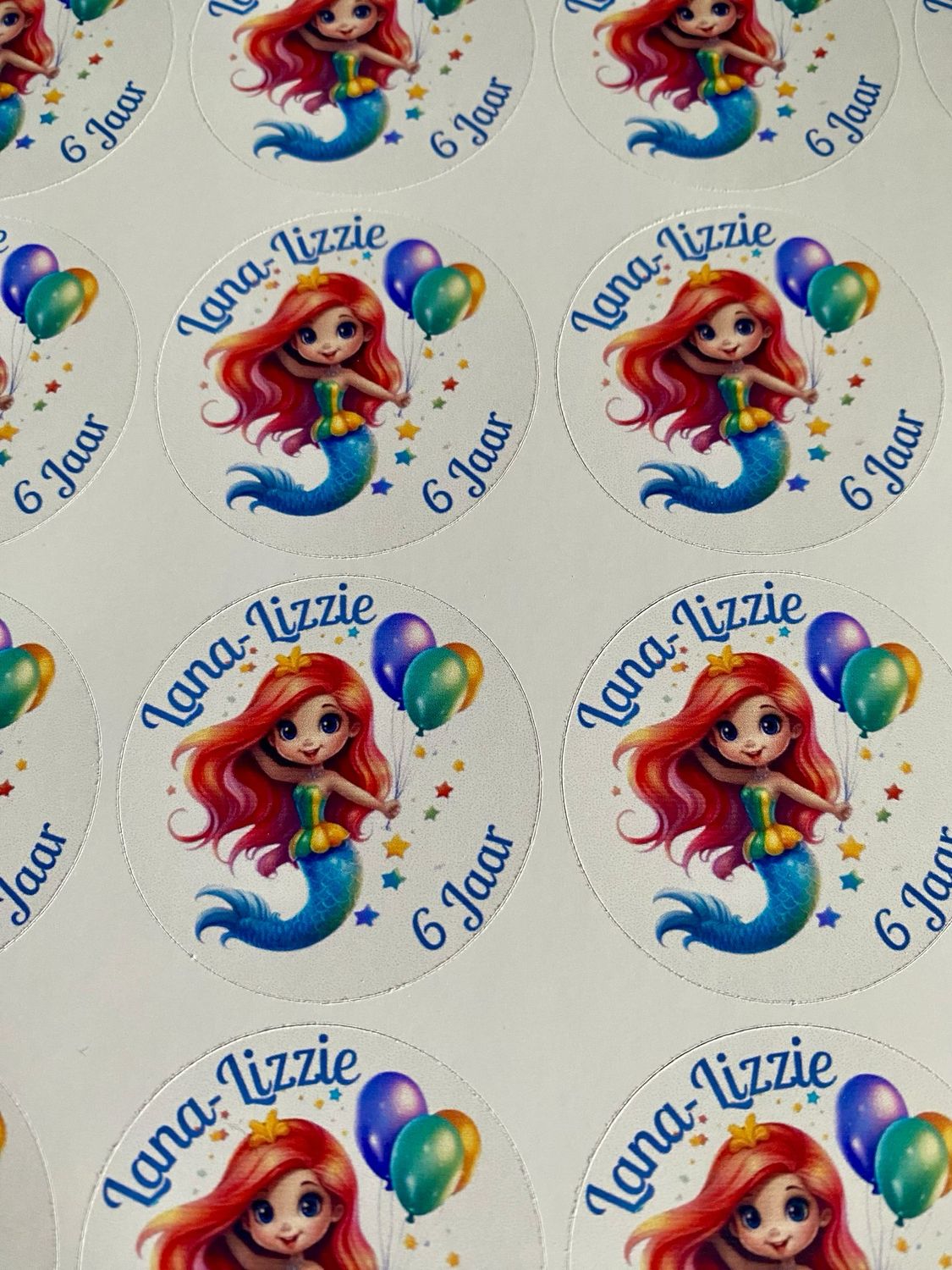 VOORBEELDEN Gepersonaliseerde Traktatie Stickers 40 MM