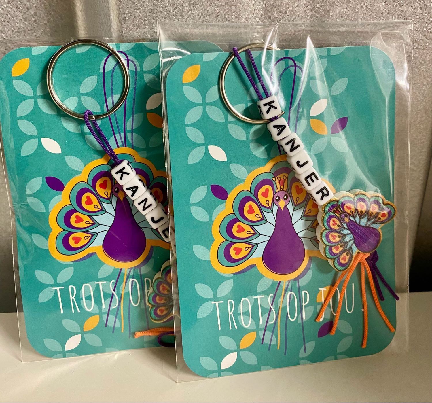 Gelukspresentje "Trots op jou!"MINI Kaartje Sleutelhanger