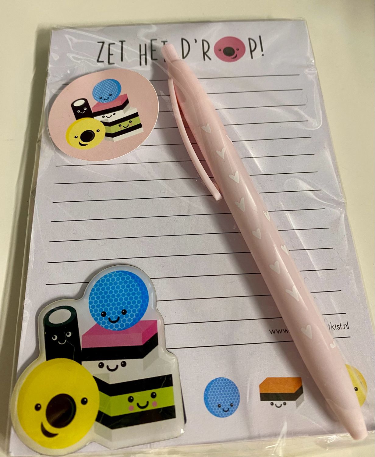 Studio Schatkist - Cadeauset Pen Noteblock Magneet | Zet het D’rop