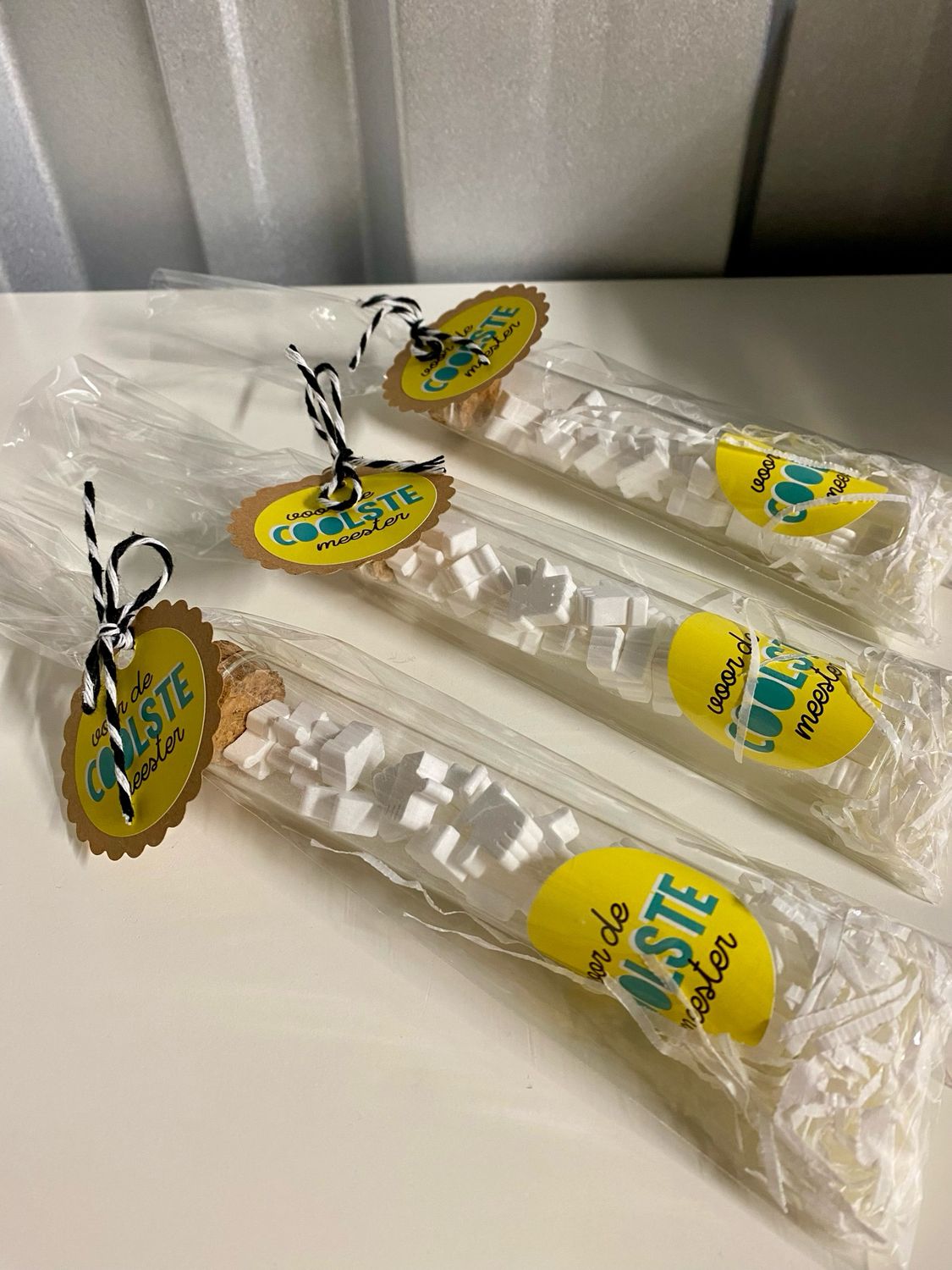 Studio Schatkist Cadeau Glazen Buisje met Mini pepermunt Duimpjes dextrose - Voor de coolste meester Studio Schatkist Cadeau Glazen Buisje met Mini pepermunt Duimpjes dextrose - Voor de coolste meester