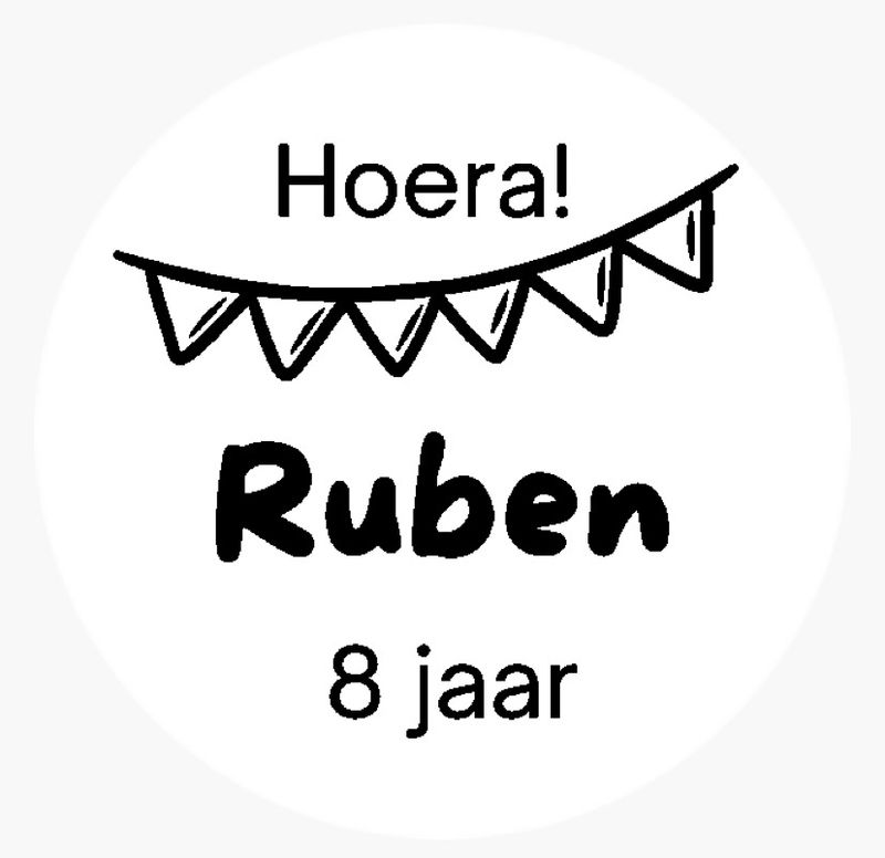 Gepersonaliseerde traktatiestickers rond 51 mm vlaggetjes 10 stks Gepersonaliseerde traktatiestickers rond 51 mm vlaggetjes 10 stks