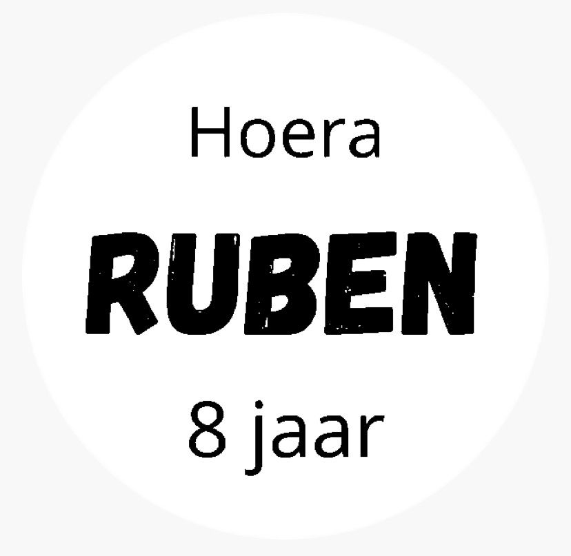 Gepersonaliseerde traktatiestickers rond 51 mm STOER ! 10 stks