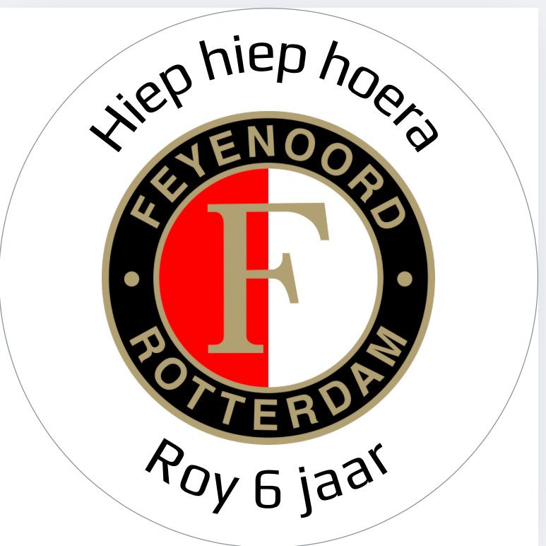 Traktatie Stickers Feyenoord Met Naam Rond 40 mm vel 20 stks Traktatie Stickers Feyenoord Met Naam Rond 40 mm vel 20 stks