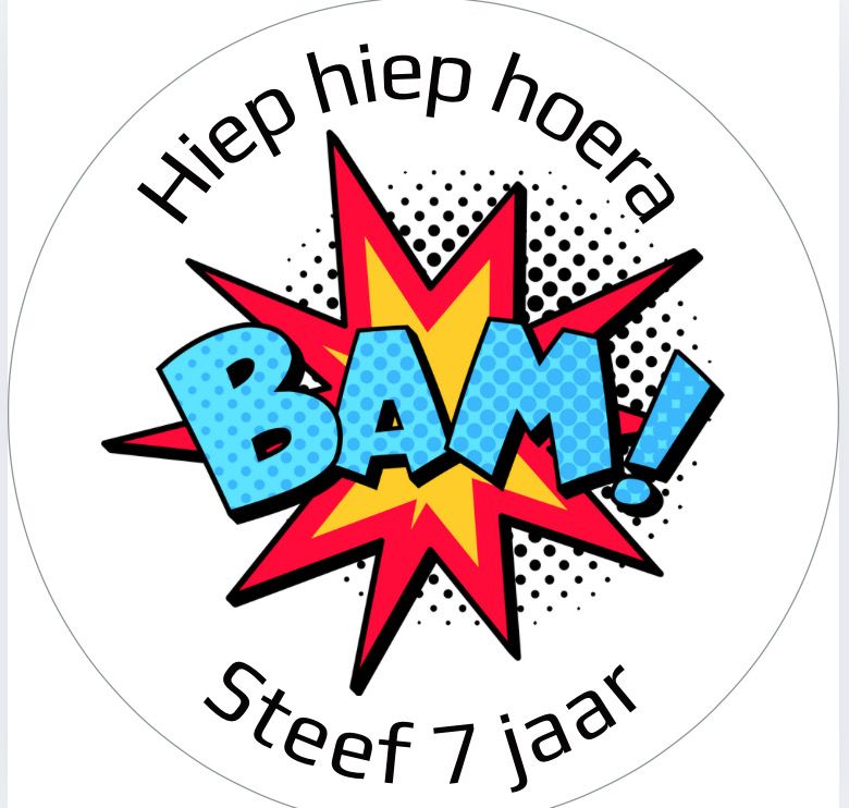 Traktatie Stickers Comic Bam Met Naam Rond 40 mm vel 20 stks Traktatie Stickers Comic Bam Met Naam Rond 40 mm vel 20 stks