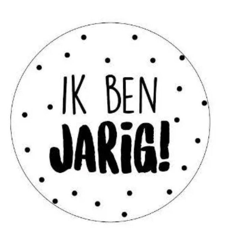 KP® Sticker rond 40mm - Ik ben jarig 10 stks