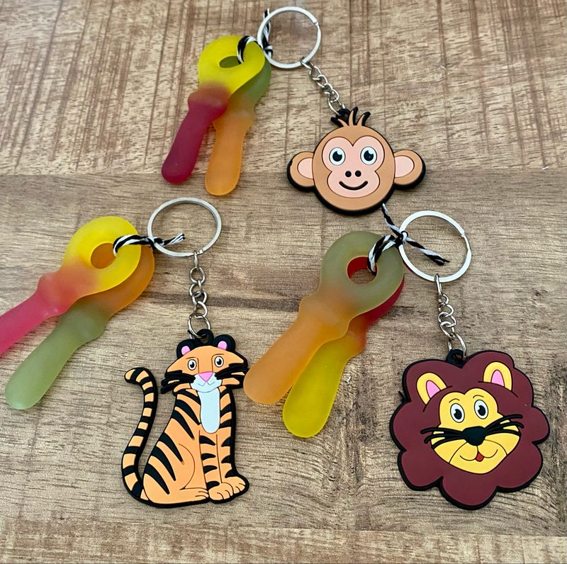Jungle/Safari Sleutelhanger Traktatie Met Fruit Sleutels Vegan Glutenvrij