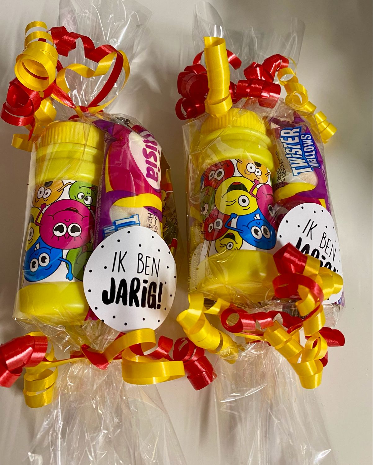 Traktatie Smiley Bellenblaas Kabelspek Zakje Haribo Beertjes