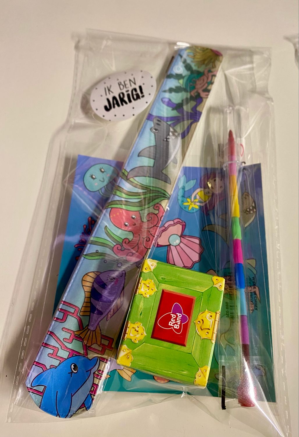 Traktatie Zeedieren/Oceaan Klaparmbandje Potlood Stickervel Met of Zonder Snoepjes