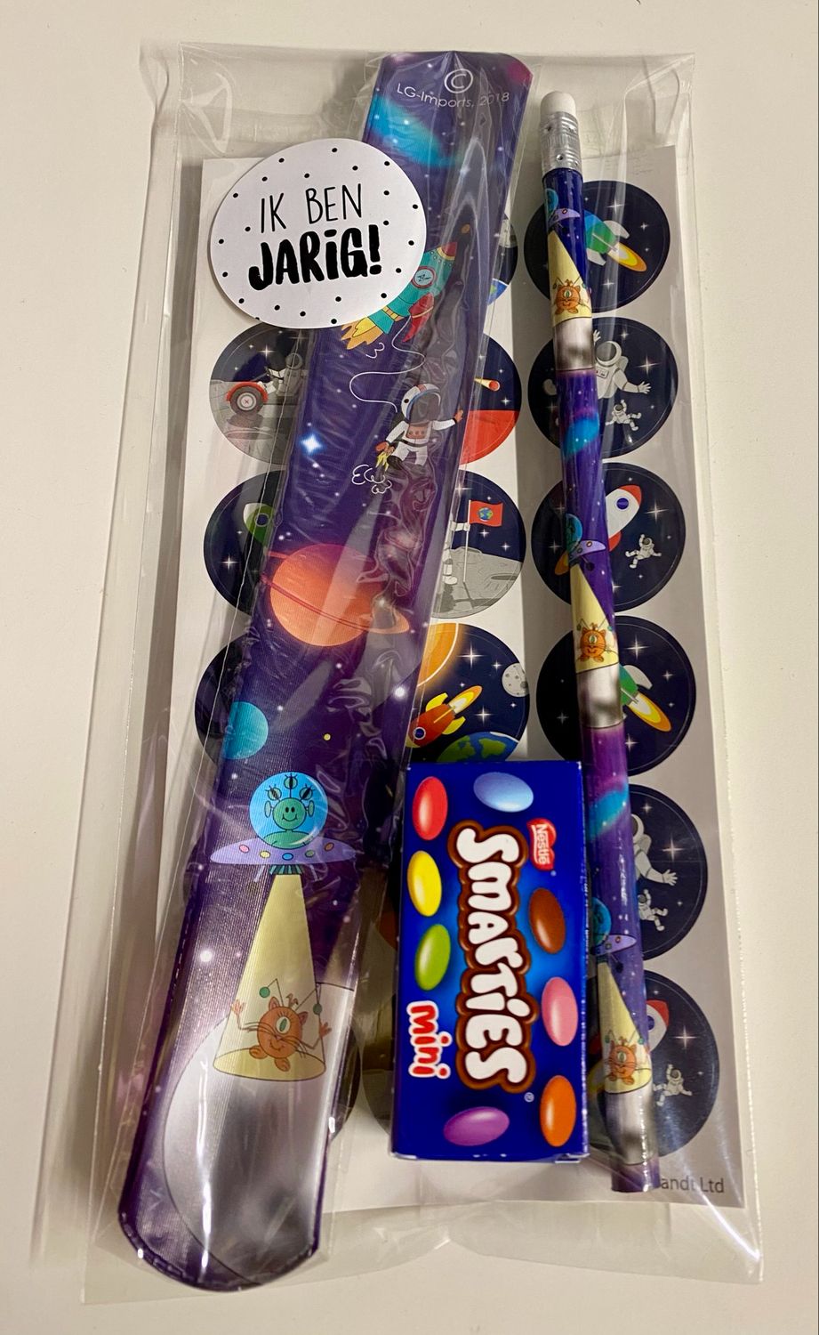 Traktatie Ruimtevaart Klaparmbandje Potlood Stickervel Met of Zonder Snoepjes