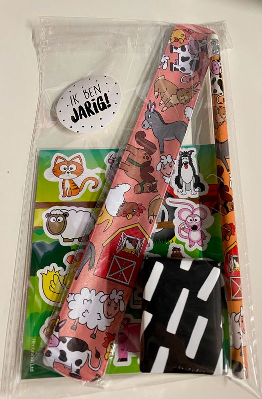 Traktatie Boerderij Klaparmbandje Potlood Stickervel Met of Zonder Snoepjes