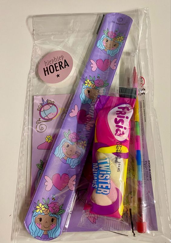 Traktatie Prinsessen Klaparmbandje Potlood Stickervel Met of Zonder Snoepjes
