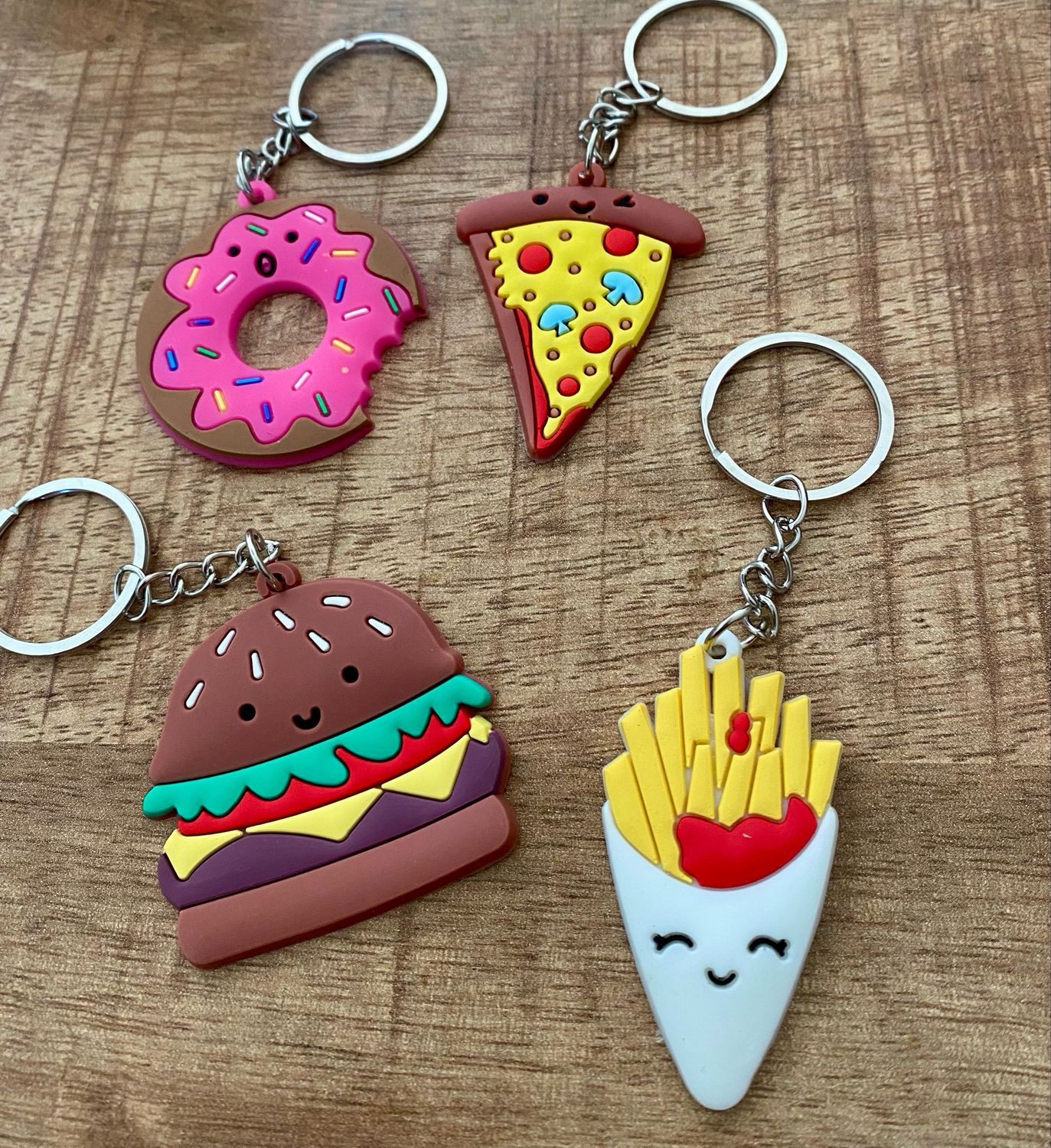 Traktatie - MIX FASTFOOD SLEUTELHANGERS Per 6 Stks