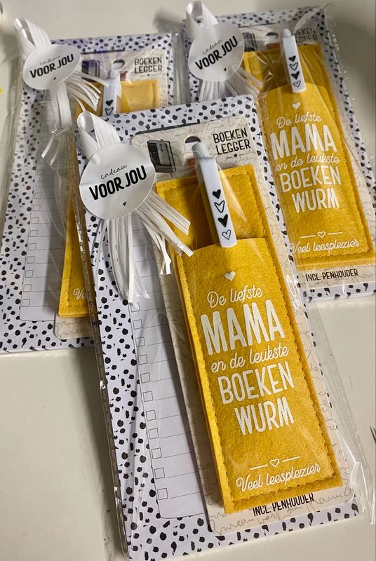 Stationery set Mama Boekenlegger Pen Noteblock Stationery set Mama Boekenlegger Pen Noteblock
