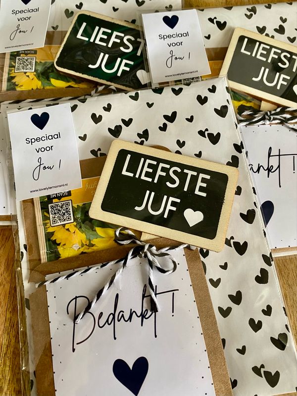 Bloemenzaadjes Geschenk Bedankt! Plantenlabel Liefste Juf