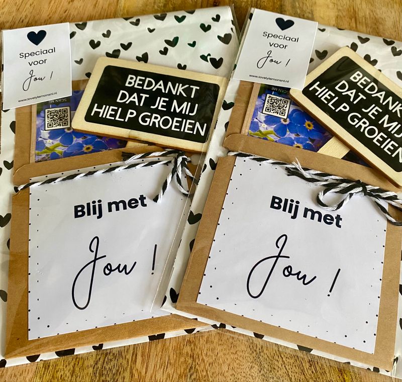 Bloemenzaadjes Geschenk Blij Met Jou! Plantenlabel Bedankt Dat Je Mij Hielp Groeien