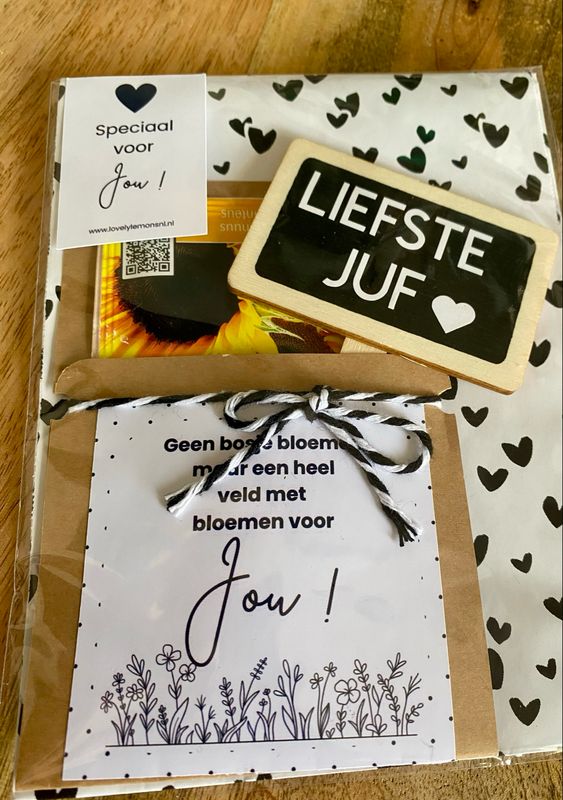 Bloemenzaadjes Geschenk Veld Met Bloemen Voor Jou! Plantenlabel Liefste Juf