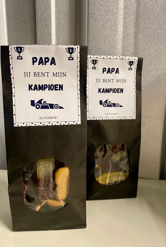 Blokbodemzakje Papa Jij Bent Mijn Kampioen Autodrop