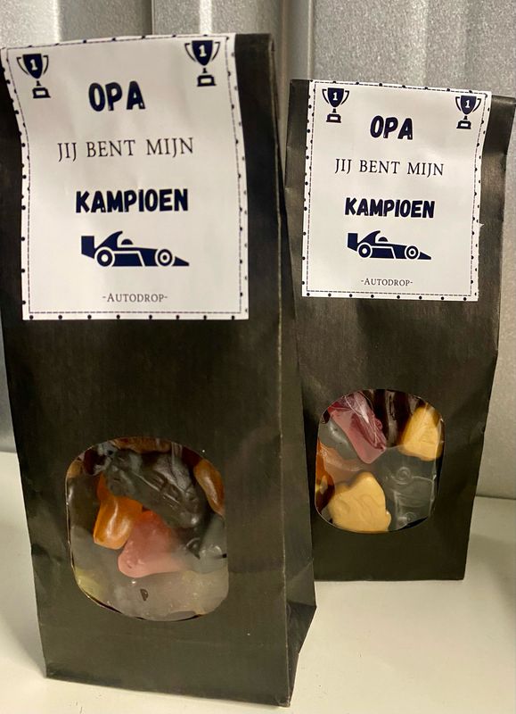 Blokbodemzakje Opa Jij Bent Mijn Kampioen Autodrop