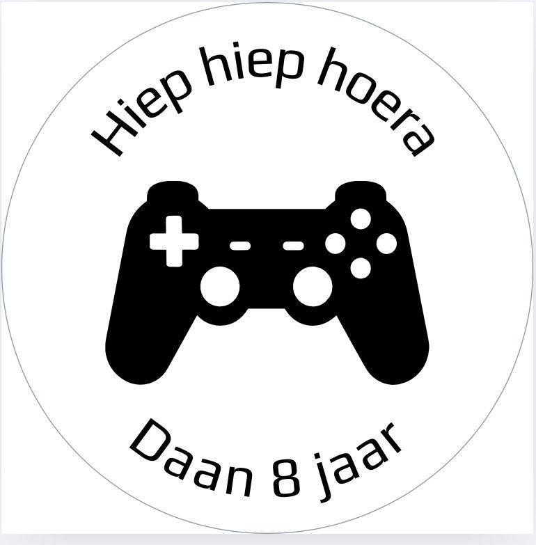 Traktatie Stickers PS5 Gamen Met Naam Rond 40 mm vel 20 stks Traktatie Stickers PS5 Gamen Met Naam Rond 40 mm vel 20 stks