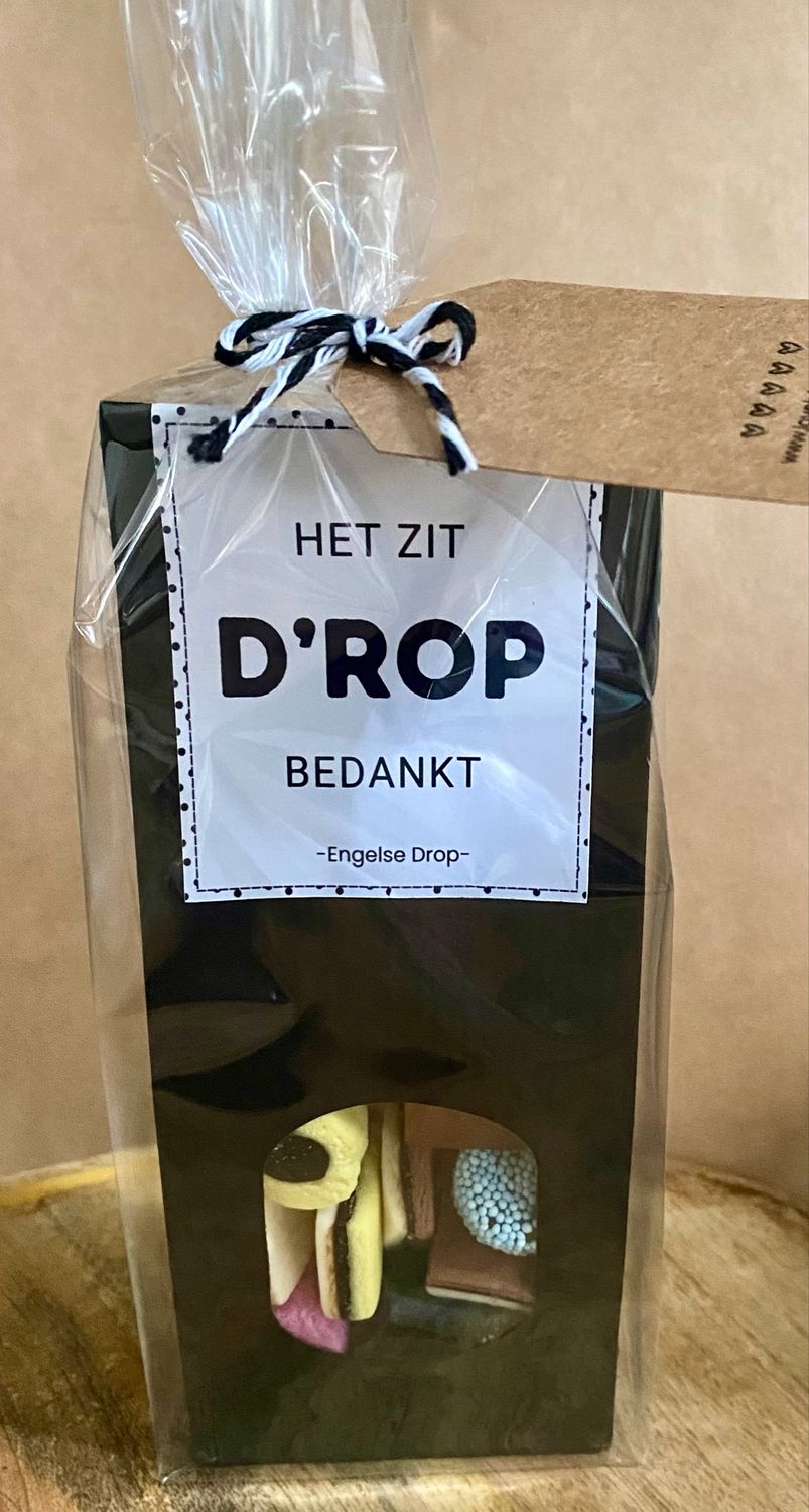 Blokbodemzakje Het Zit D’Rop Bedankt Blokbodemzakje Het Zit D’Rop Bedankt