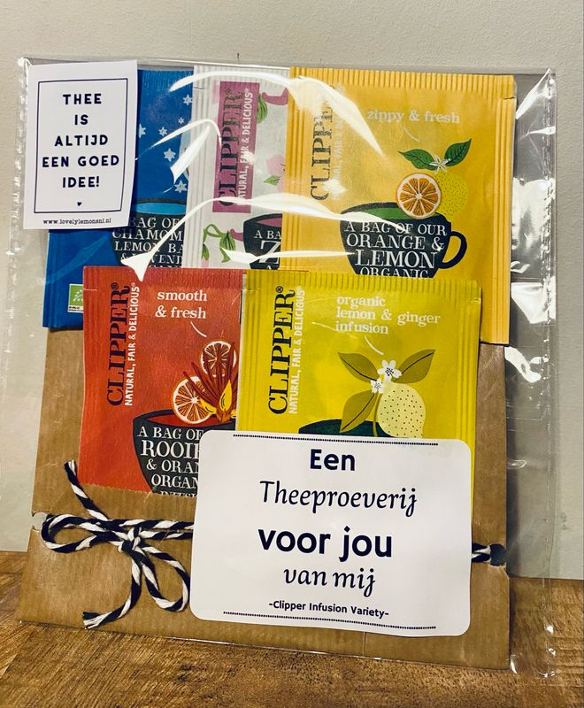 Een theeproeverijtje Voor Jou Van Mij Clipper Infusion Variety