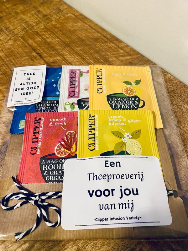 Een theeproeverijtje Voor Jou Van Mij Clipper Infusion Variety
