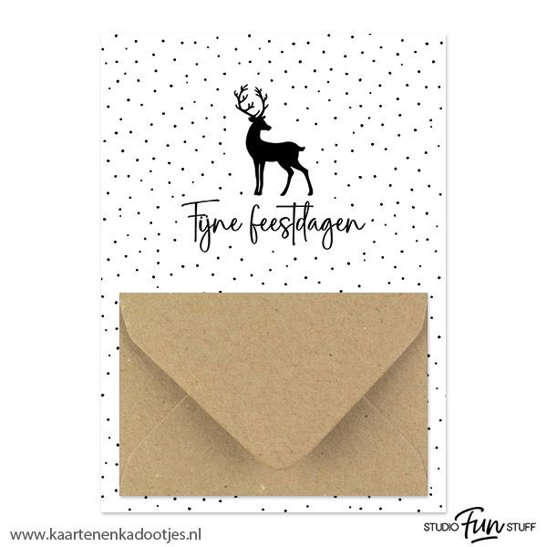 Geldkaart fijne feestdagen rendier – diverse envelopkleuren Geldkaart fijne feestdagen rendier – diverse envelopkleuren