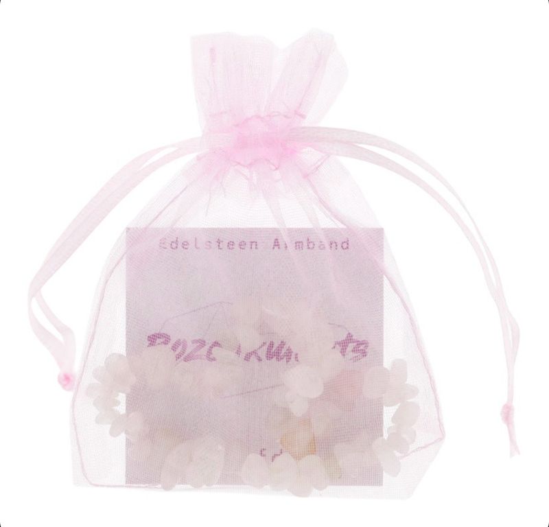 Rozenkwarts armband in organza zakje Rozenkwarts armband in organza zakje