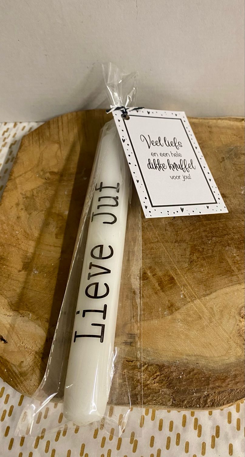 Kaars Met Tekst Lieve Juf Kaars Met Tekst Lieve Juf