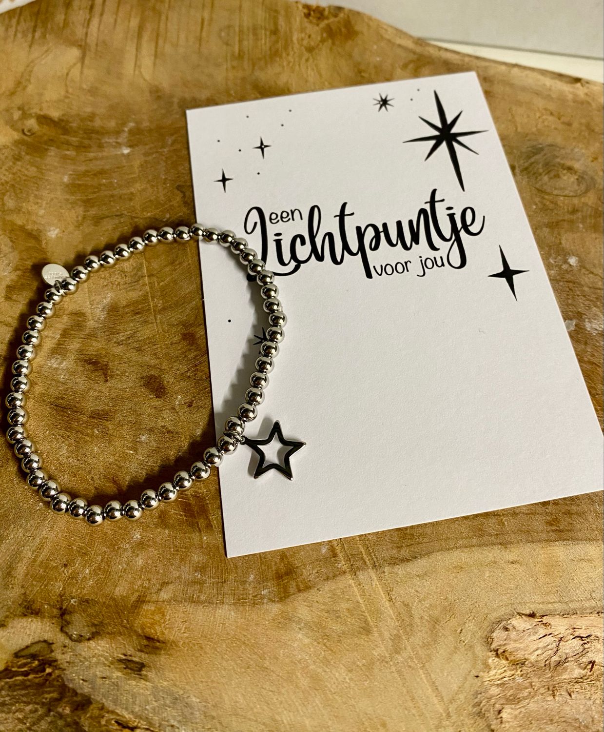 Cadeausetje Lichtpuntje voor jou Armband Met Bedel Ster JE17856 - SILVER Stainless Steel