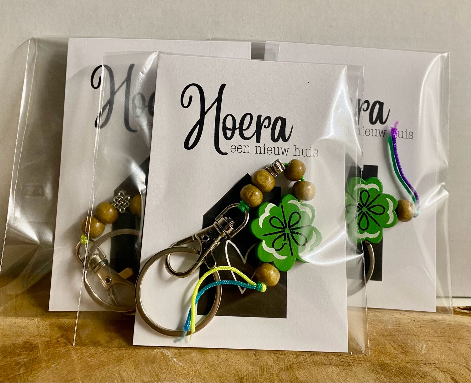 Presentje Nieuw Huis Klaver Sleutelhanger Presentje Nieuw Huis Klaver Sleutelhanger