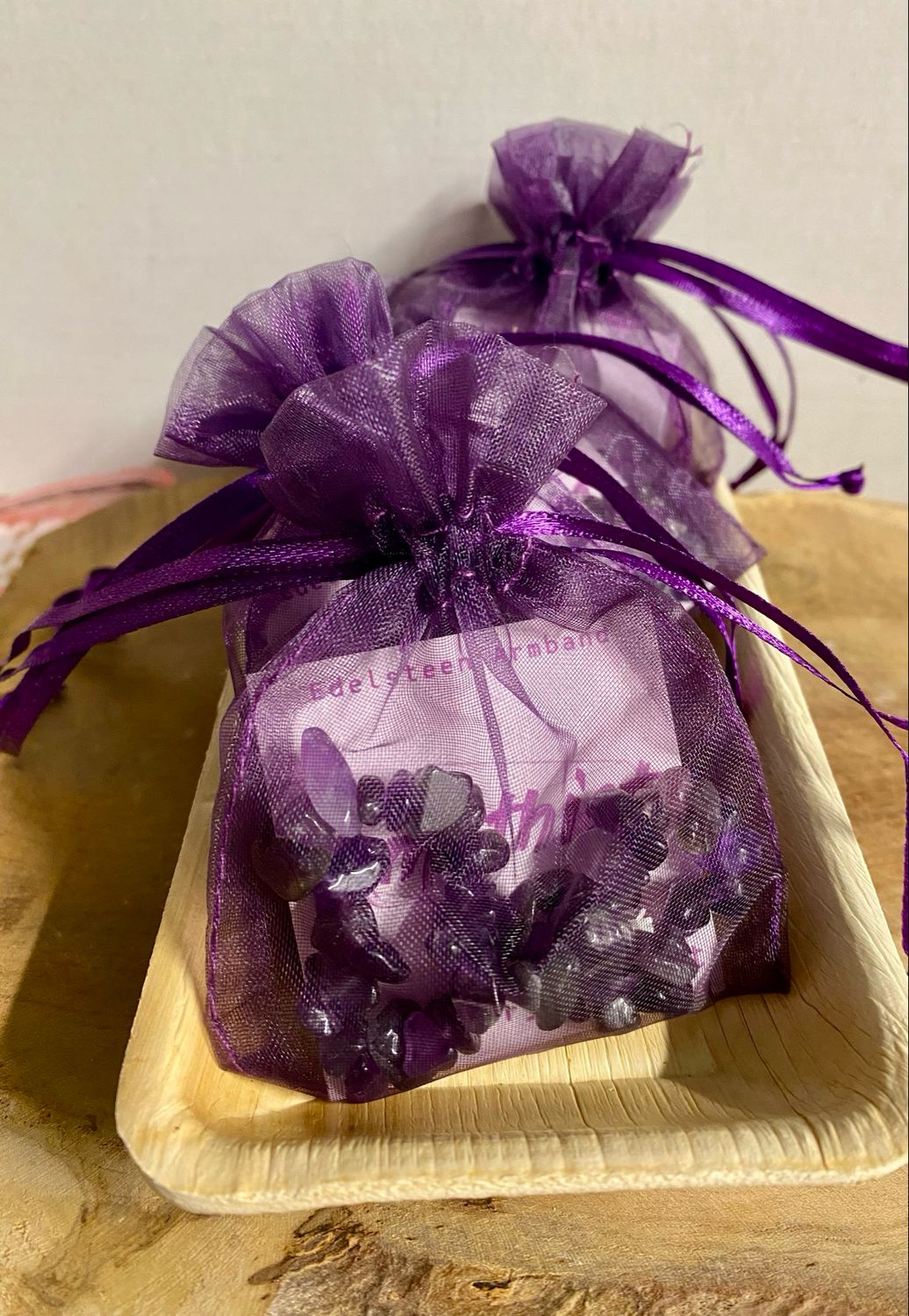 Amethist armband in organza zakje Amethist armband in organza zakje