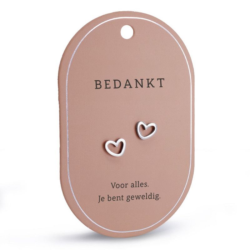 Miko Oorbellen Hartjes Zilver - Bedankt Miko Oorbellen Hartjes Zilver - Bedankt
