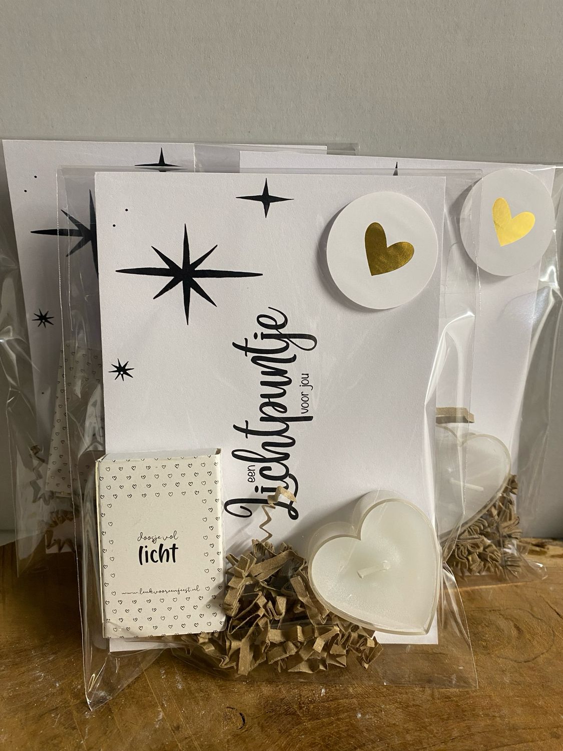 Lichtpuntje Voor Jou Kaartje Luciferdoosje Waxine Hartje