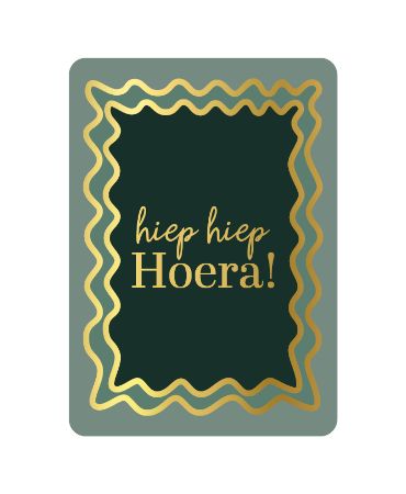 KP® Wenskaarten A6 - Hiep hiep hoera (groen)