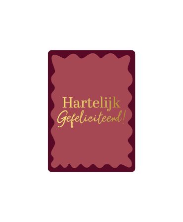 KP® Wenskaarten A6 - Hartelijk gefeliciteerd (burgundy)