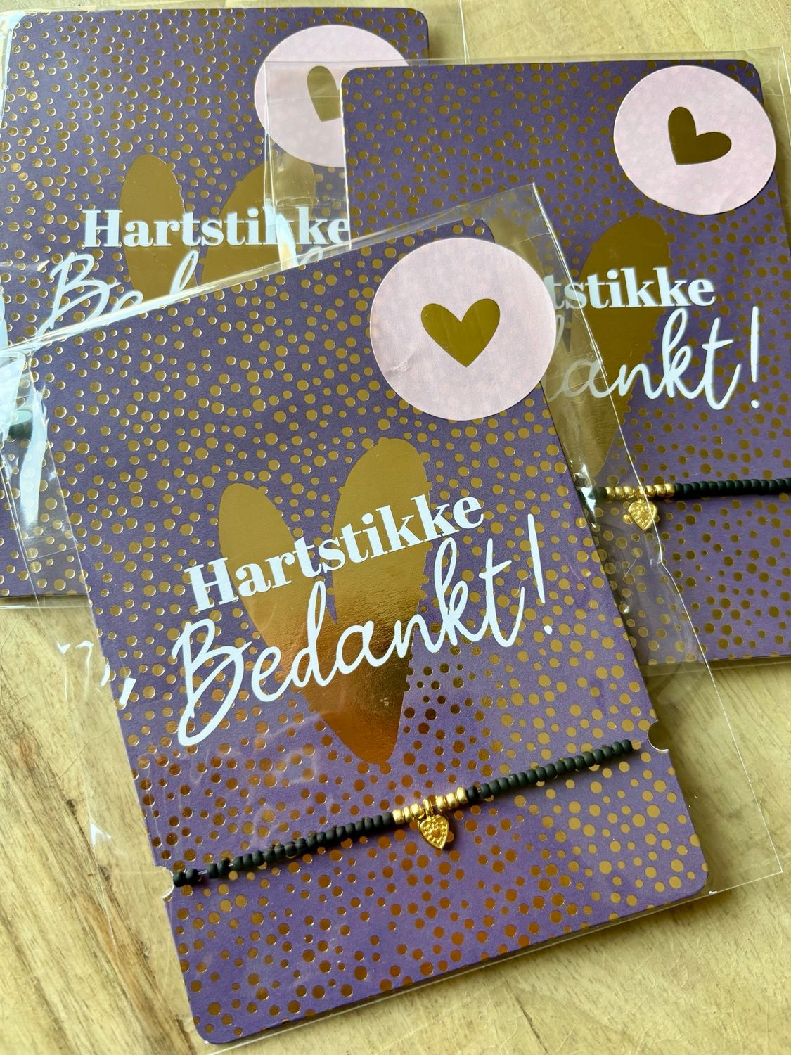 KP® Wenskaarten A6 - Hartstikke bedankt & Armbandje