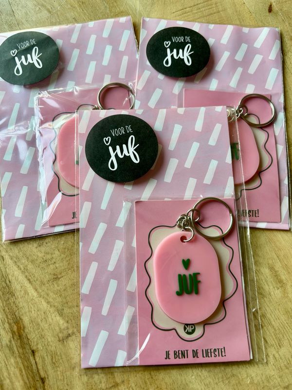 Kp Sleutelhanger ovaal - Juf