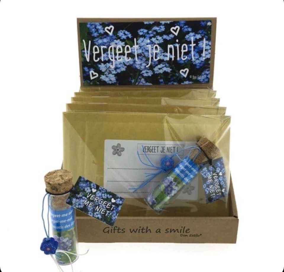 Vergeet je niet ! POST met vergeet me nietje biologische bloemzaadjes